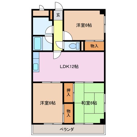 徳和駅 徒歩18分 3階の物件間取画像